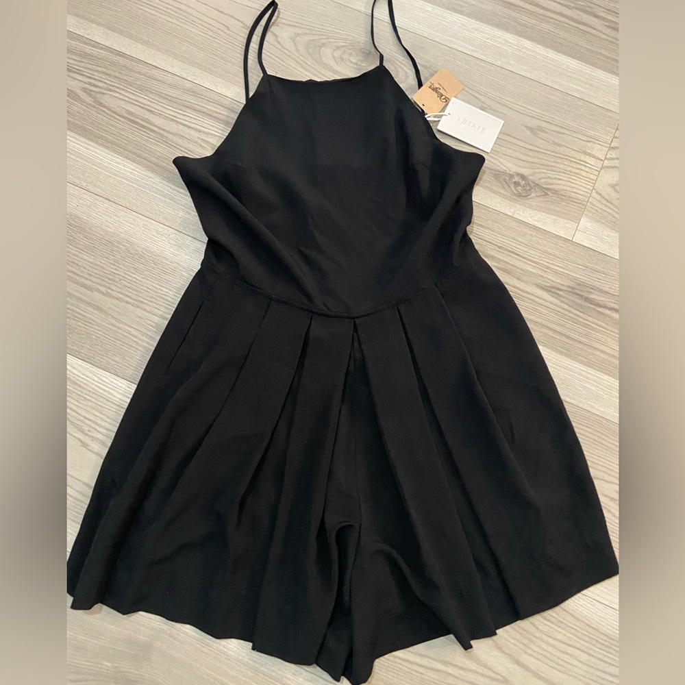 1. State Pleat Front High Neck Romper Size Small NWT